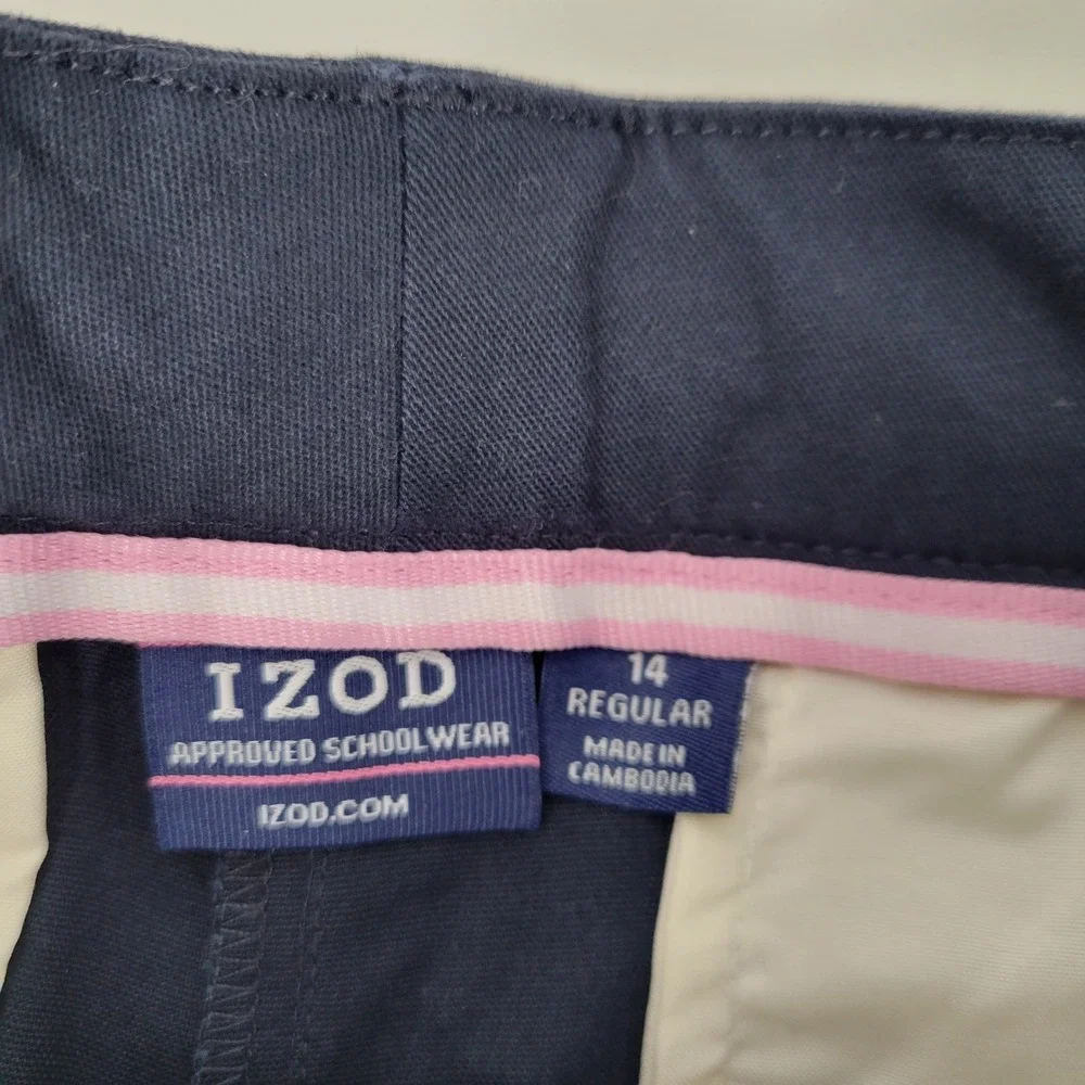 IZOD Approved Schoolwear Navy Blue Adjustable Waist School Pants Size 14 - Picture 4 of 6